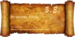 Brassay Erik névjegykártya